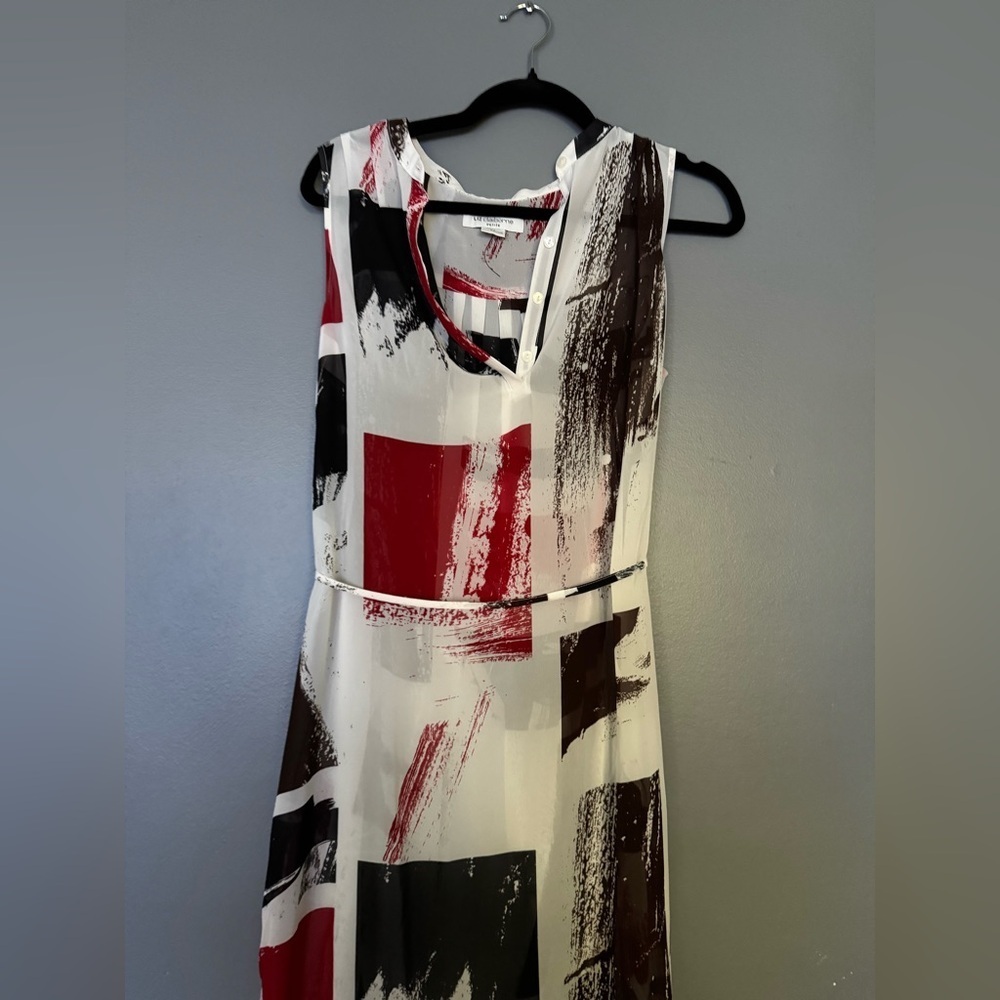 Liz Claiborne Red and Black Asymmetrical Sundress - Picture 2 of 4